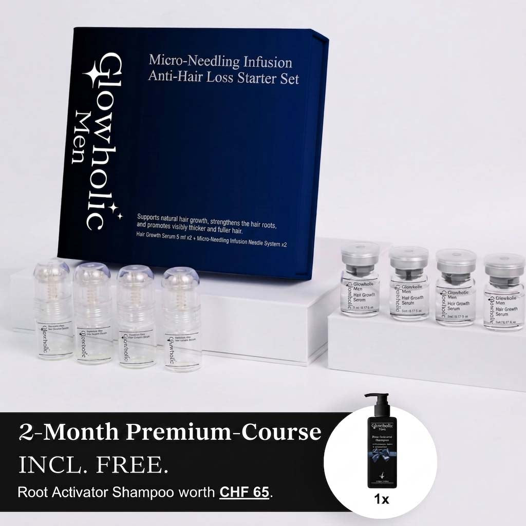 Glowholic Men - Anti-Hair Loss Starter Set - Micro-Needling Infusion for Home Use