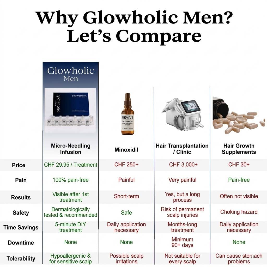 Glowholic Men - Anti-Hair Loss Starter Set - Micro-Needling Infusion for Home Use